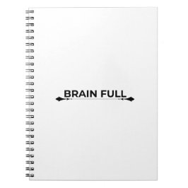Brain Full Minimalist Typographic Spiral Notebook Anteckningsbok