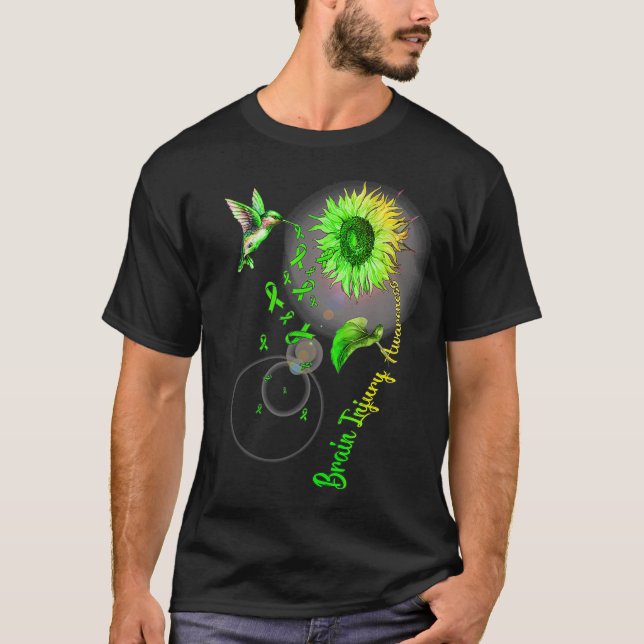 Brain Injury Solros Hummingbird T Shirt (Framsida)