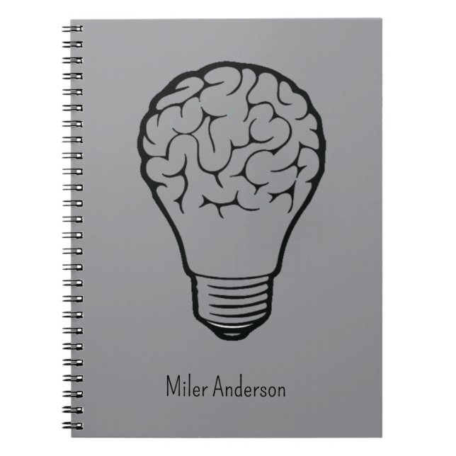 Brain Lamp - Creative Thinking Notebook- Mapping  Anteckningsbok (Framsidan)
