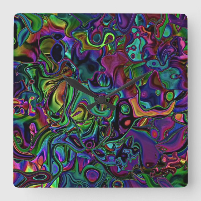 Brain Melt Large Clock Fyrkantig Klocka (Framsida)