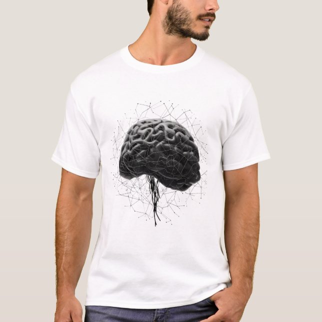 Brain Neural AI Deep Learning Computer Algorithm T Shirt (Framsida)