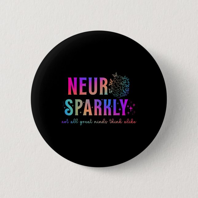 Brain Neuro Sparkly Neurodivergent Adhd Asd Autism Knapp (Framsida)