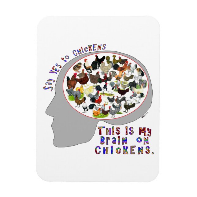 Brain On Chickens Magnet (Vertikal)