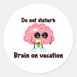 Brain on Vacation Runt Klistermärke