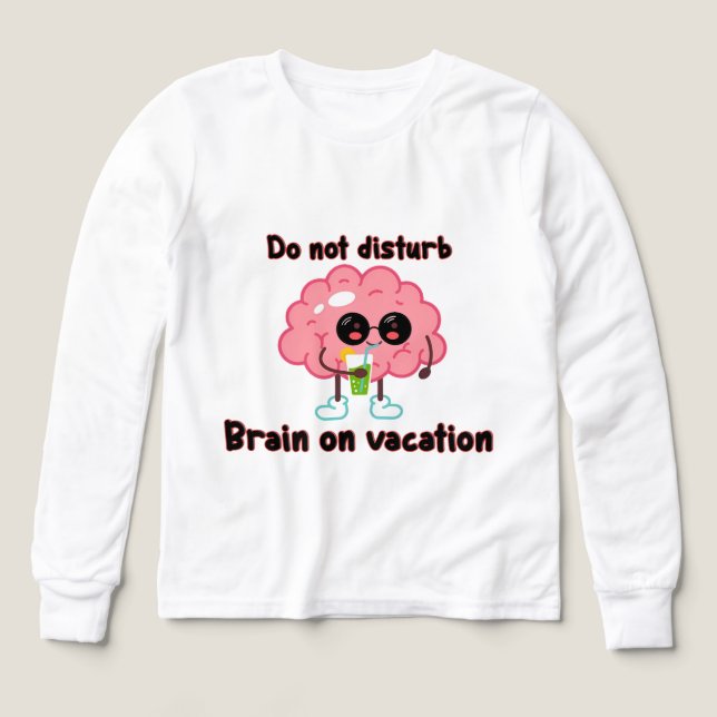  Brain on Vacation T Shirt (Design framsida)
