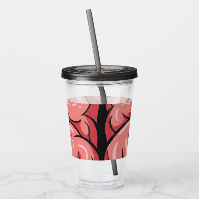 Brain Pattern Acrylic Tumbler Take Away Mugg (Vänster)
