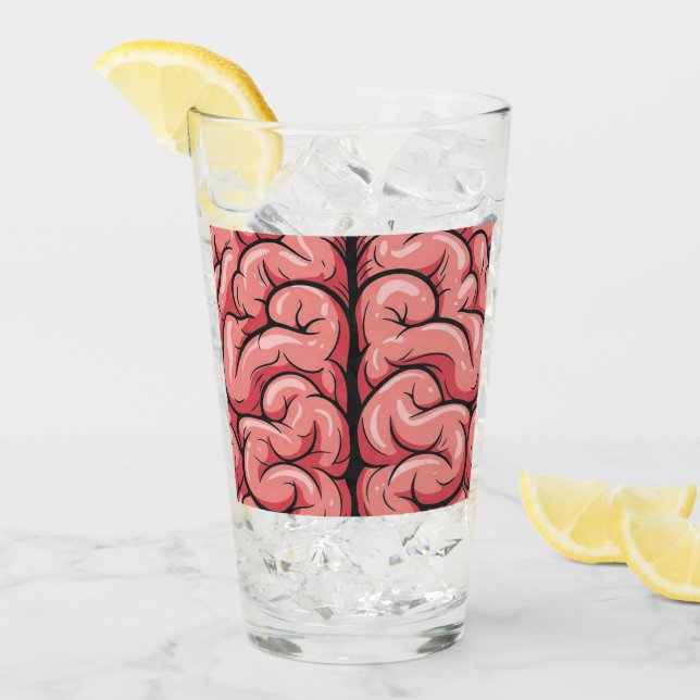 Brain Pattern Glass Cup Glaskopp (Framsida Ice)