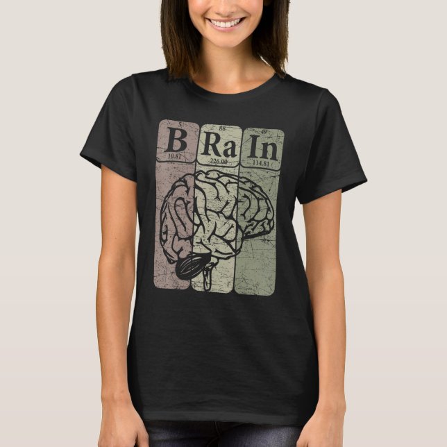 Brain Periodic Bord Inslag Neurolog Retro Ne T Shirt (Framsida)