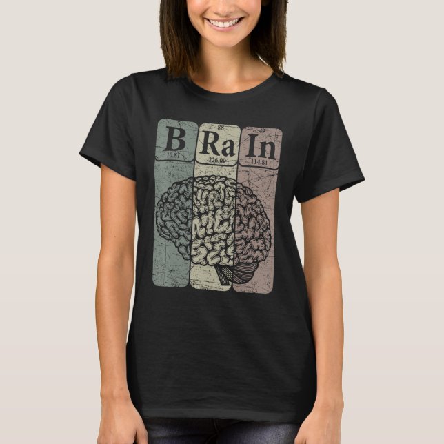 Brain Periodic Bord Inslag Neurolog Retro Ne T Shirt (Framsida)
