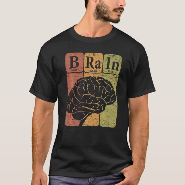 Brain Periodic Bord Inslag Neurolog Retro Ne T Shirt (Framsida)