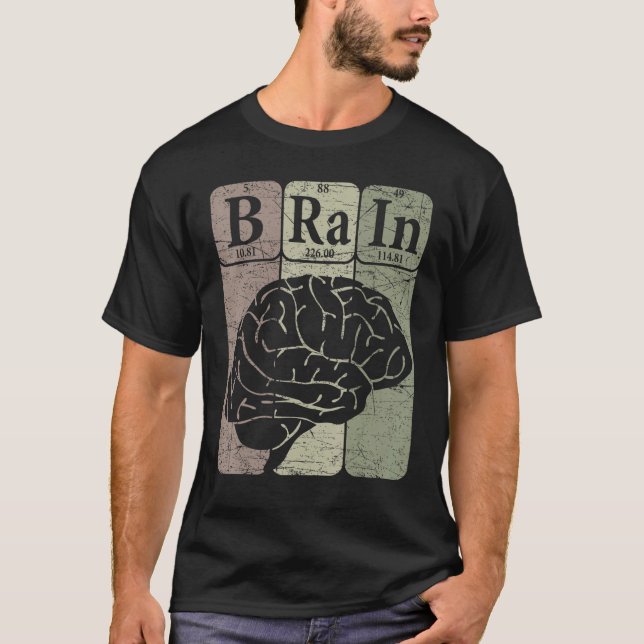 Brain Periodic Table Elements Neurologist Retro Ne T Shirt (Framsida)