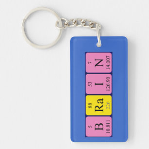 Brain Periodisk nyckelring bord namn