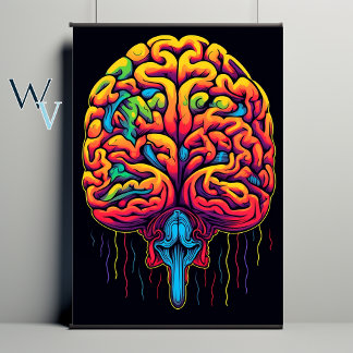 Brain Psychedelic Art Poster