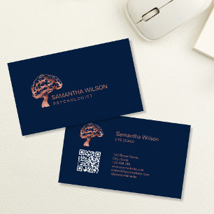 Brain Psycholog Therapist Psychiatrist QR kod Visitkort