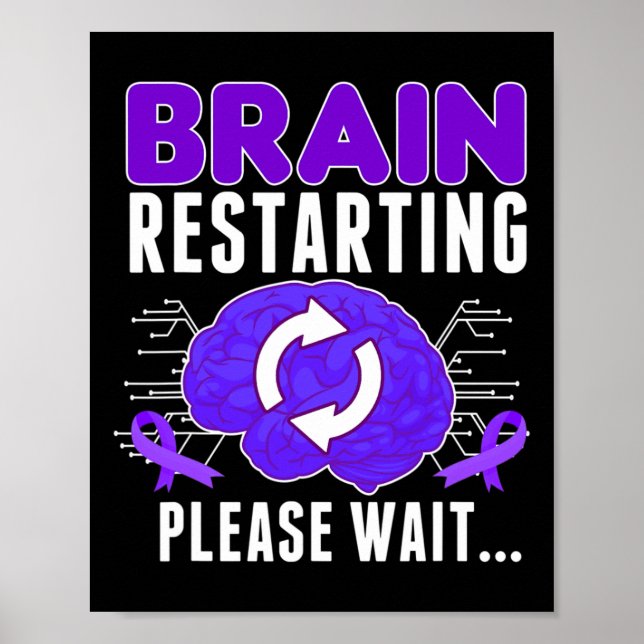 Brain Restarting - Epilepsi Lila Ribbon Manar Poster (Framsidan)