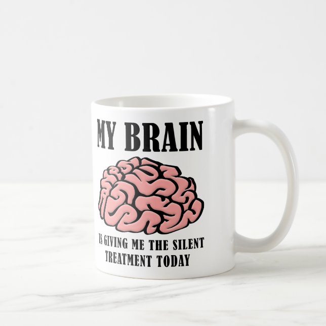 Brain Silent Treatment Funny Mug Kaffemugg (Höger)