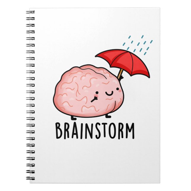 Brain Storm Funny Anatomy Pun Anteckningsbok (Framsidan)