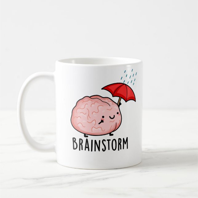 Brain Storm Funny Anatomy Pun Kaffemugg (Vänster)