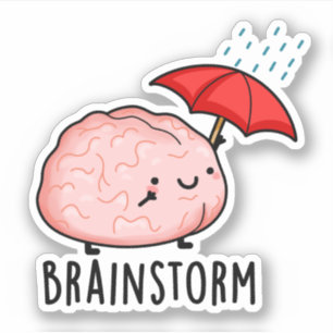 Brain Storm Funny Anatomy Pun Klistermärken