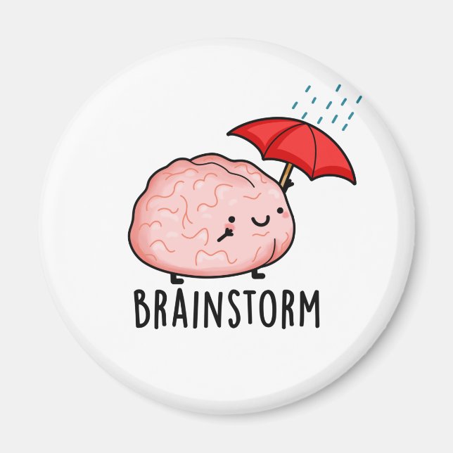 Brain Storm Funny Anatomy Pun Magnet (Framsidan)