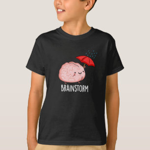 Brain Storm Funny Anatomy Pun Mörk BG T Shirt