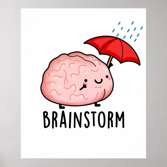 Brain Storm Funny Anatomy Pun Poster (Framsidan)