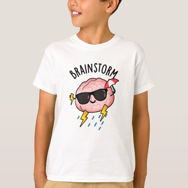 Brain Storm Funny Weather Pun T Shirt (Framsida)