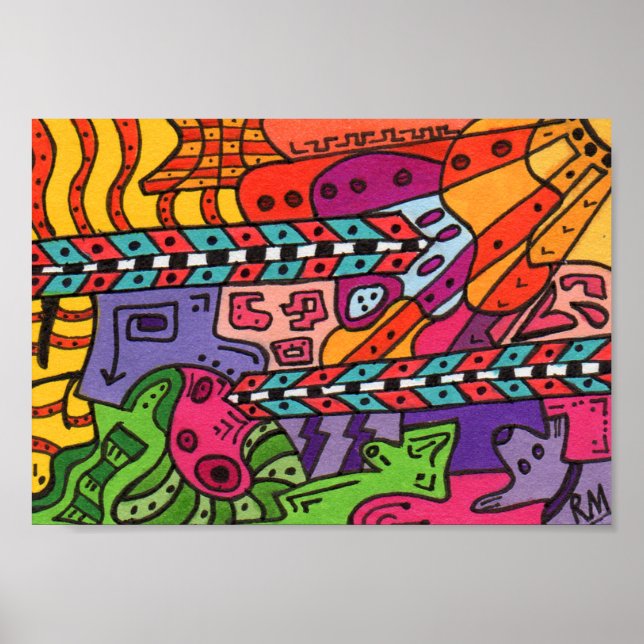 Brain Terrain #37 Abstrakt Art Mini Poster (Framsidan)