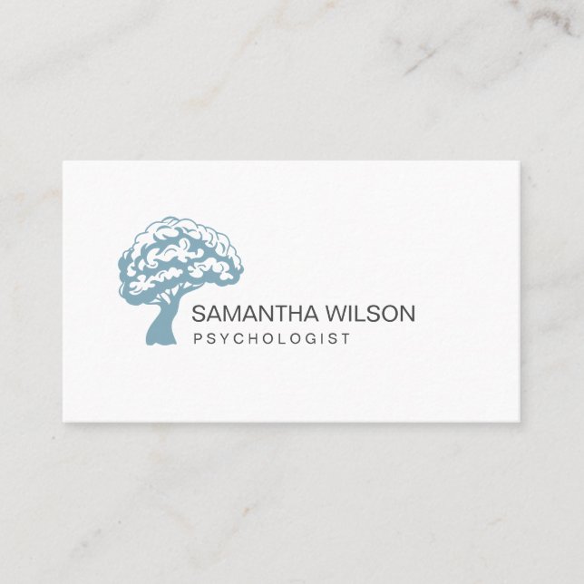 Brain Träd Psycholog Therapist Psychiatrist QR Visitkort (Framsida)