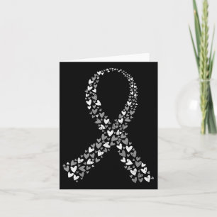 Brain Tumor Awareness Brain Cancer Grått Ribbon Ma Kort