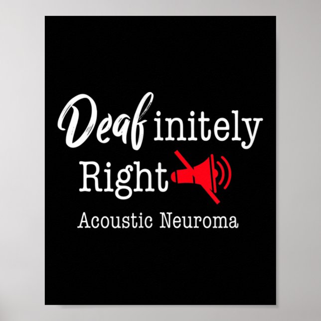 Brain Tumor Awareness Grått Ribbon Deafinely Righ Poster (Framsidan)