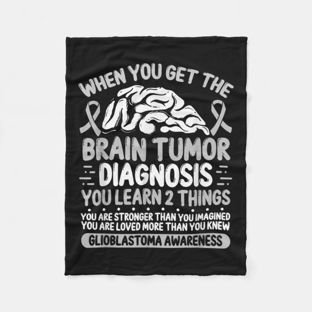 Brain Tumor Awareness Grått Ribbon Glioblastoma Di Fleecefilt (Framsidan)