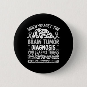 Brain Tumor Awareness Grått Ribbon Glioblastoma Di Knapp