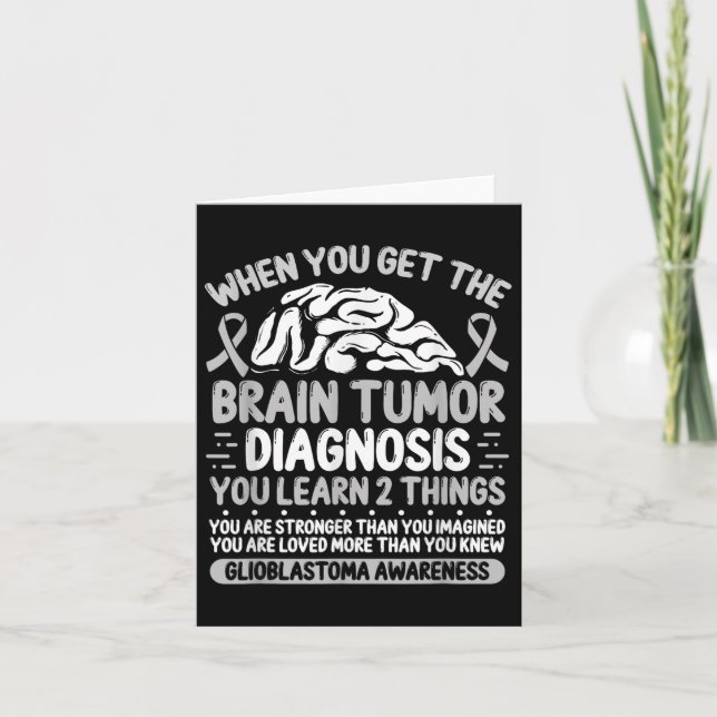 Brain Tumor Awareness Grått Ribbon Glioblastoma Di Kort (Framsida)