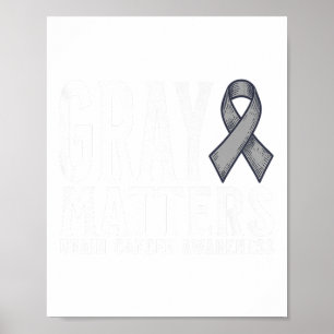 Brain Tumor Awareness Grått S Brain Cancer Awarene Poster
