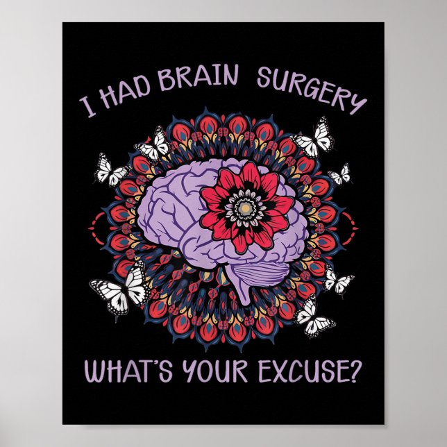 Brain Tumor Awareness Jag hade hjärnkirurgi Whats  Poster (Framsidan)