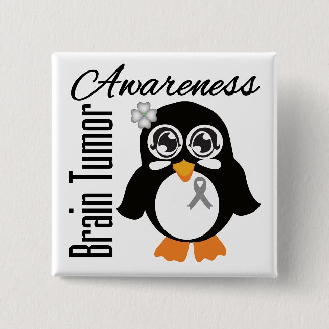 Brain Tumor Awareness Penguin Knapp (Framsida)