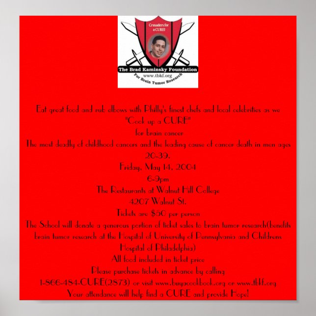 Brain Tumor Benefit Poster (Framsidan)