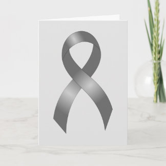 Brain Tumor | Diabetes | Grått Ribbon Tack Kort