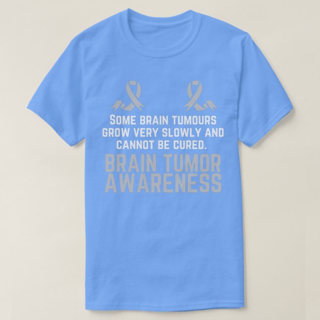 Brain Tumor Facts Brain Tumor Awareness Grått ribb T Shirt (Design framsida)
