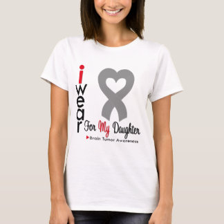 Brain Tumor I Bära Grått Ribbon för min dotter T-shirt