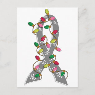 Brain Tumor jul Ljus Ribbon Helg Vykort