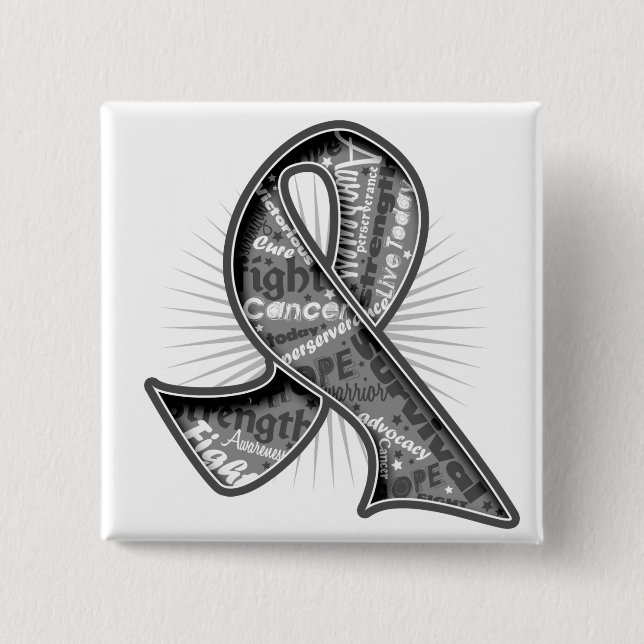 Brain Tumor Slogan Watermark Ribbon Knapp (Framsida)