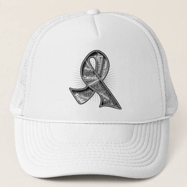 Brain Tumor Slogan Watermark Ribbon Truckerkeps (Framsida)