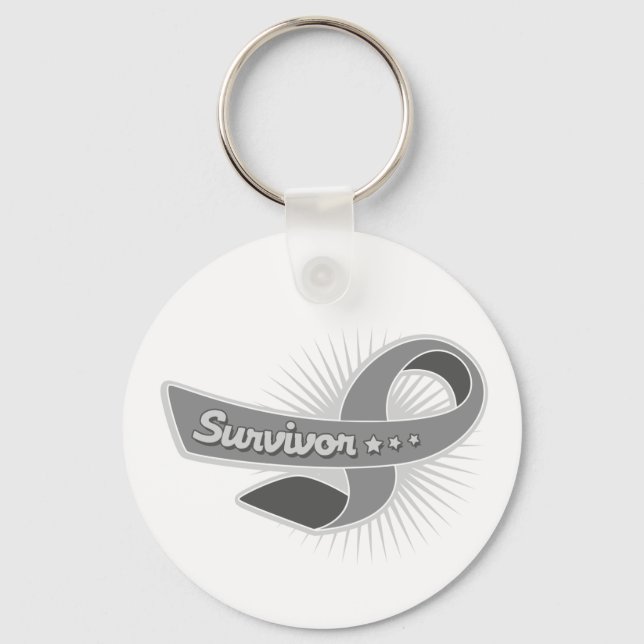 Brain Tumor Survivor Ribbon Nyckelring (Framsida)