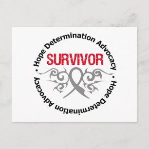 Brain Tumor Survivor Tribal Ribbon Vykort