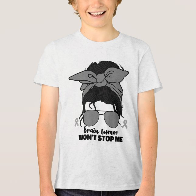 Brain Tumor Warrior Women Go Grått Brain Cancer Aw T Shirt (Framsida)