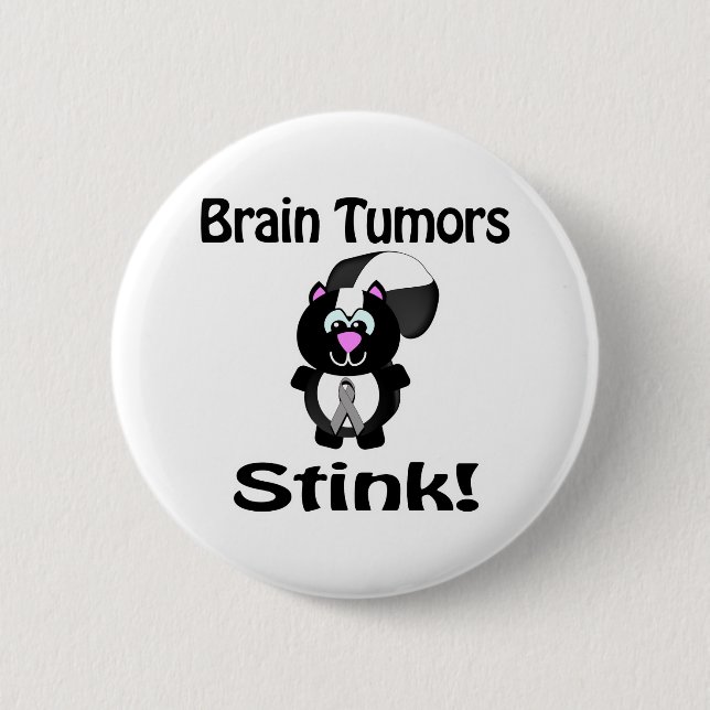 Brain Tumors Stink Skunk Awareness Design Knapp (Framsida)