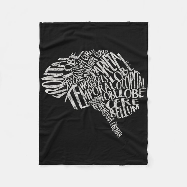 Brain Typography Rn Neuroscience Nurse Neurolog is Fleecefilt (Framsidan)