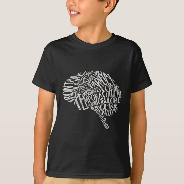 Brain Typography Rn Neuroscience Nurse Neurolog is T Shirt (Framsida)